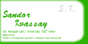 sandor kvassay business card